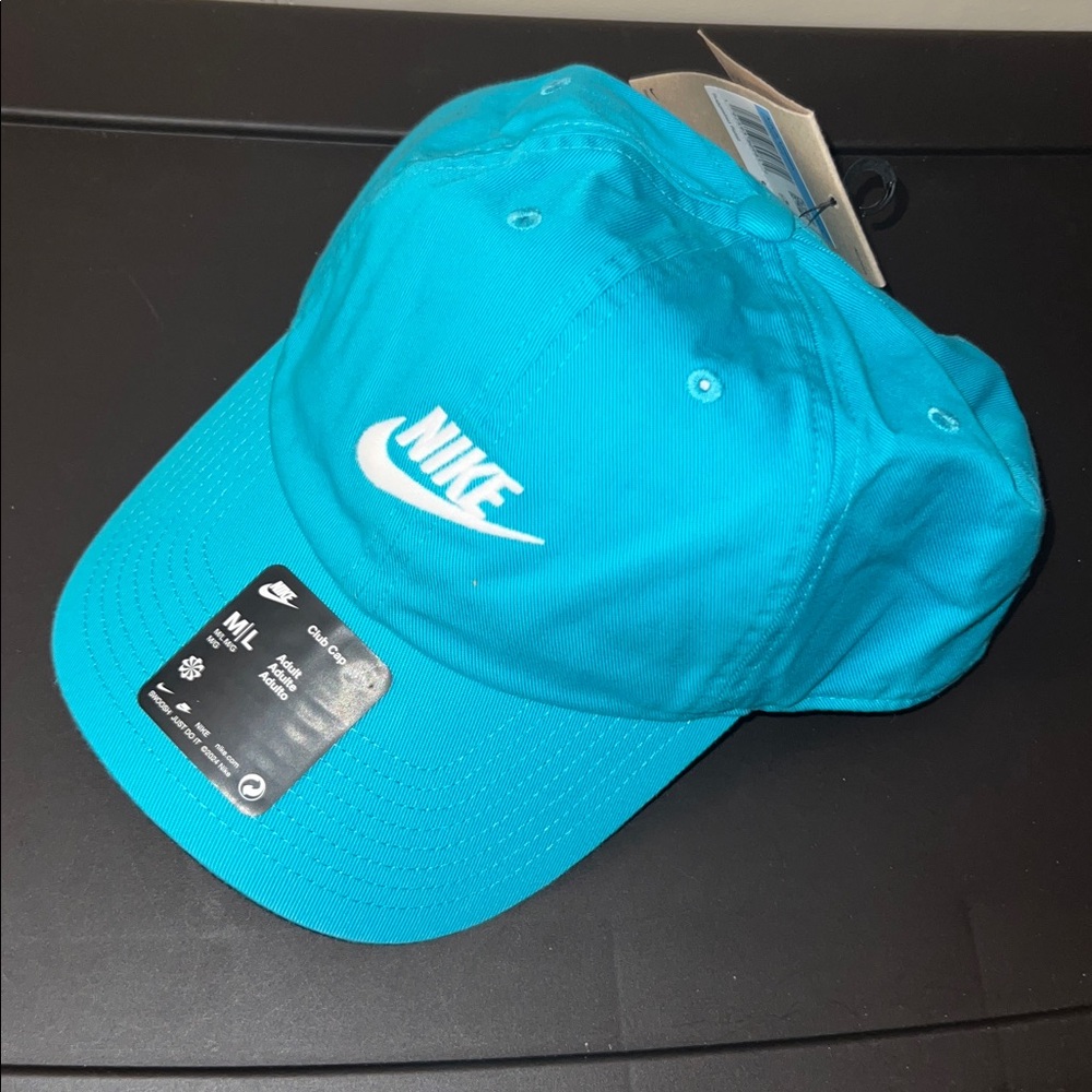 Nike Club Cap Turquoise with White Logo, Adult - Adjustable - M/L